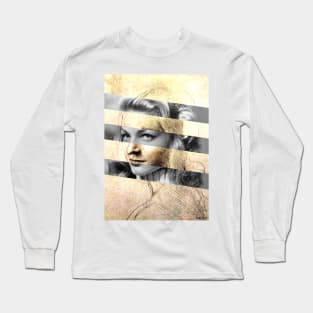 SKETCHED IN LINES - Pop Retro Collage, Mashup, Pop Art Wall Decoration Long Sleeve T-Shirt